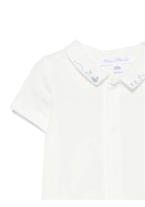 Body Bianco Con Ricamo Balene E Onde TARTINE ET CHOCOLAT | CA1102013
